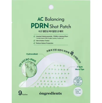 Pleťový krém Ongredients - AC Balancing PDRN Shot Patch - Zklidňující náplasti na pupínky s mikrojehličkami - 9ks