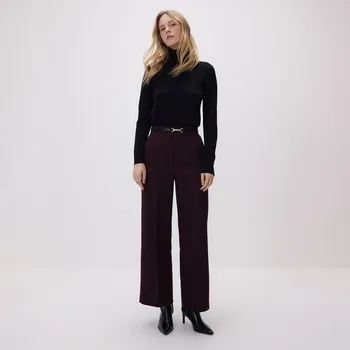 Reserved - Kalhoty s páskem - tmavě fialová - 952HF-49X - 952HF-49X-L