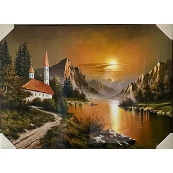 Obraz Bondecor Obraz "Zámek" - tisk na papír na MDF desku, 70 x 50cm