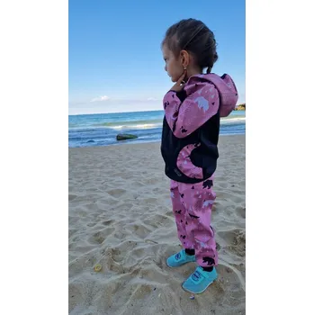 Yháček Softshellová bunda Yháček, zimní, Lesní zvěř na starorůžové Velikost: 140