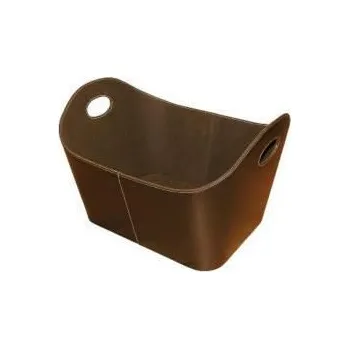 Koš na dřevo umělá kůže 55x40x35cm hnědý