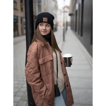 Čepice Merino háčkovaná čepice Luke black Velikost: Univerzální (od 12 let)