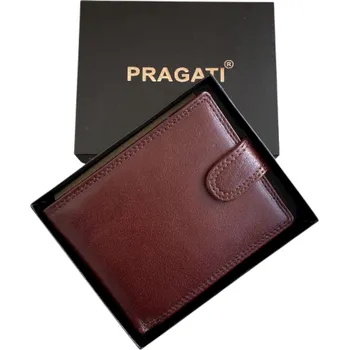 Peněženka Pragati Fashion Pánská kožená peněženka s přezkou pragati brown