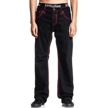 Pánské džíny kalhoty pánské AFFLICTION - COOPER - BLACK- REG BLACK