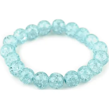 Náramek Náramek pružný ze skleněných korálků, malé, 4 modrá světlá