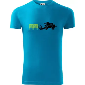 Pánské tričko Kombajn sklizeň - Viper FIT - Pánské zůžené tričko - L ( Světlý tyrkys )