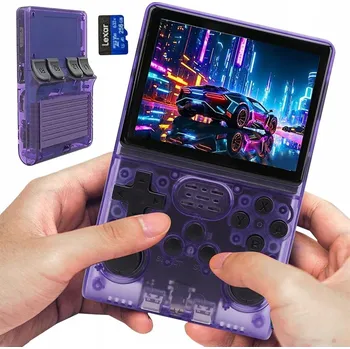 Herní konzole HERNÍ KONZOLE RETRO TF 256 GB 3,5'' FIALOVÁ R40s IPS DISPLEJ 640*480P