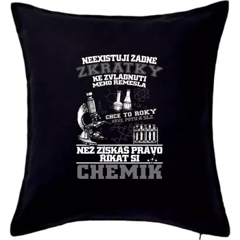 Polštář Chemik zkratky - Polštář 50x50 - 50x50 - Pouze potah ( Černá )