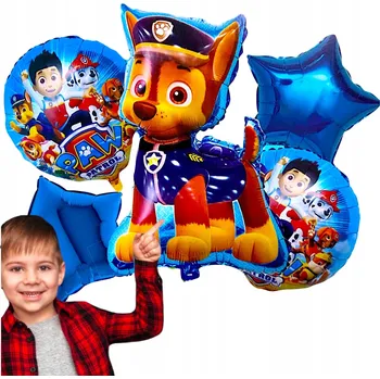Balónek Tlapková patrola BALÓNKY SADA 5 KUSŮ BALÓNEK CHASE RYDER NA OSLAVU NAROZENINY