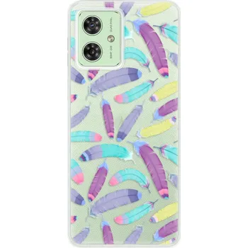 Pouzdro na mobilní telefon Silikonový obal iSaprio - Motorola Moto G54 5G - Feather Pattern 01 (Silikonový obal, kryt a pouzdro iSaprio - Motorola Moto G54 5G - Feather Pattern 01 - stylová ochrana telefonu, pružný TPU materiál, odolný UV potisk, česká výroba)