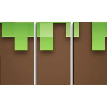 Obraz Sablio Obraz - 3-dílný Green Blocks 2 - 120x80 cm