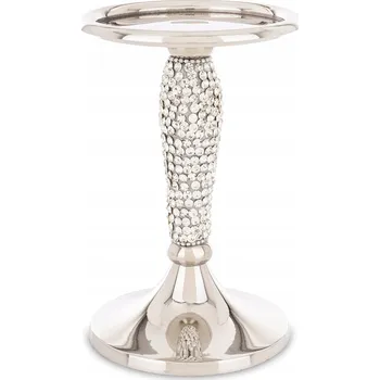 Svícen Luxusní stříbrný svícen křišťály hliník dekorace glamour dárek