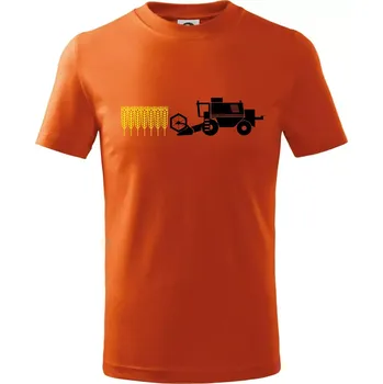 Chlapecké tričko Kombajn sklizeň - Tričko dětské bavlněné - 134 cm/8 let ( Oranžová )