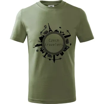 Chlapecké oblečení Czech Travelers jednobarevný - Tričko dětské bavlněné - 158 cm/12 let ( Khaki )