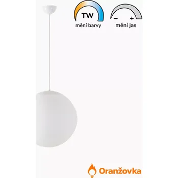 Závěsné svítidlo ORANŽOVKA skleněné 400 mm | se žárovkou - černá, Denní