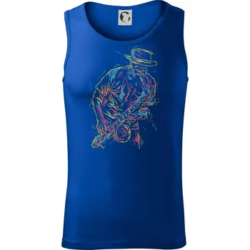 Jazz saxofon splash - Tílko pánské Core - L ( Královská modrá )