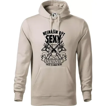 Pánská mikina Nesnáším být sexy - myslivec - Mikina pánská Cape s kapucí - 5XL ( Ledově šedá )