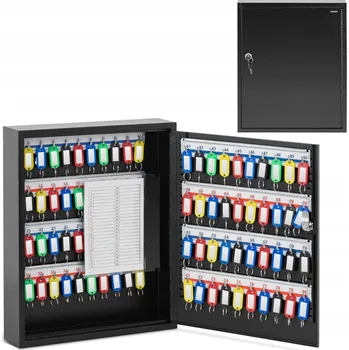 Skříňka na klíč Skříňka organizér na klíče kovová na 80 klíčů + ZÁVĚSKY