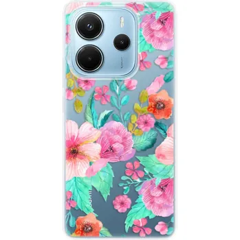 Pouzdro na mobilní telefon Silikonový obal iSaprio - Xiaomi Redmi Note 14 4G - Flower Pattern 01 (Silikonový obal, kryt a pouzdro iSaprio - Xiaomi Redmi Note 14 4G - Flower Pattern 01 - stylová ochrana telefonu, pružný TPU materiál, odolný UV potisk, česká výroba)