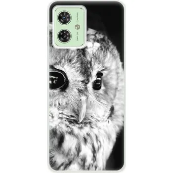 Pouzdro na mobilní telefon Silikonový obal iSaprio - Motorola Moto G54 5G - BW Owl (Silikonový obal, kryt a pouzdro iSaprio - Motorola Moto G54 5G - BW Owl - stylová ochrana telefonu, pružný TPU materiál, odolný UV potisk, česká výroba)