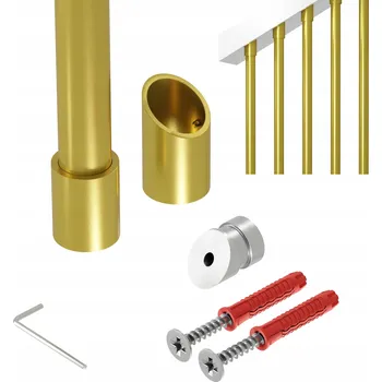 Šikmé zábradlí na schody 32 st. tyčka fi 25 mm zlatá 200 cm Naxo