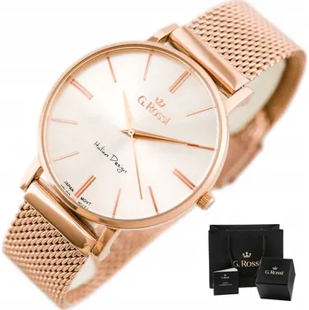 Hodinky G. Rossi dámské hodinky RALFIA zlatý mesh náramek +BOX