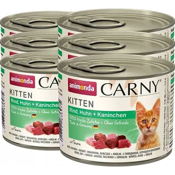 Krmivo pro kočku Animonda Carny Kitten Hovězí + Králík SADA 6x200g