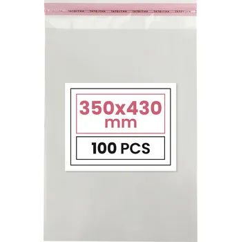 Sáčky mikroténové sáčky PP 35x43cm s lepicí páskou 100ks