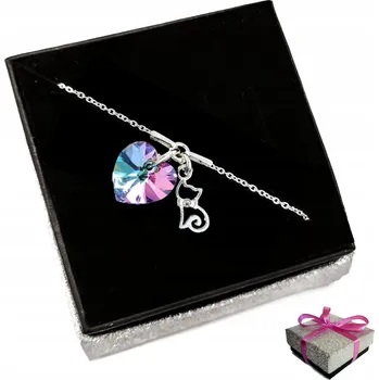 Náramek Náramek Kočka s Koťátkem Srdce Swarovski Stříbro