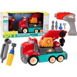 LEAN Toys Cartoon jeřáb s hákem červený