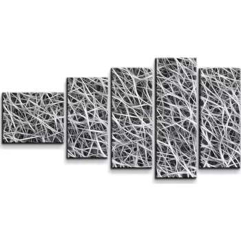 Obraz Sablio Obraz - 5-dílný Bílá vlákna - 100x60 cm