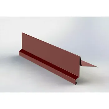 Závětrná lišta klasik horní s okapnicí r.š.250mm Al Hliník STORM 0.7mm lakovaný RAL 3009 červená oxid dl.2m (Povrchová úprava STORM)