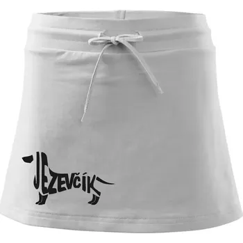 Dámská sukně Jezevčík - CZ - Sportovní sukně - two in one - M ( Bílá )