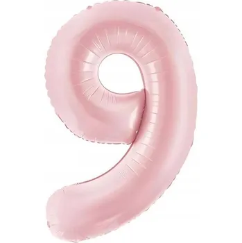 Balónek Fóliový balónek "Číslice 9", růžový matný, PartyDeco, 86 cm (34"), DGT