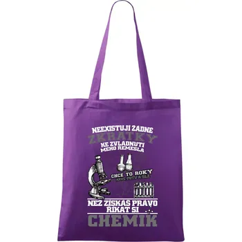 Chemik zkratky - Taška bavlněná - 42 x 38 cm ( Fialová )