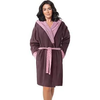 Dámský župan DÁMSKÝ ŽUPAN FR-131 J/25 tmavá švestka XL