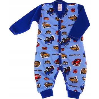 Kojenecký overall OVERAL DLOUHÝ RUKÁV dupačky, Autíčka chrpa 86 KLEKLE