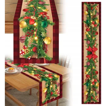 ubrus VÁNOČNÍ BĚHOUN NA STŮL SVÁTEČNÍ UBRUS DEKORACE 183CM VZ3