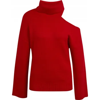 Dámský svetr Červený dámský rolák s výstřihem ORSAY