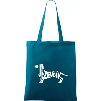 Jezevčík - CZ - Taška bavlněná - 42 x 38 cm ( Petrolejová )