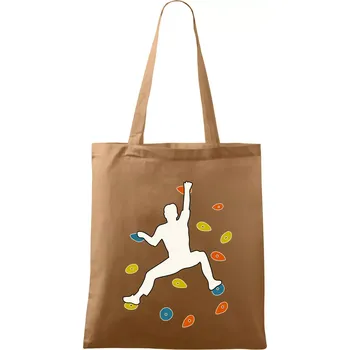 Nákupní taška Bouldering lezec - Taška bavlněná - 42 x 38 cm ( Cappuccino )