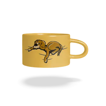 Bastard Spící pes hrnek makronka Yellow Macaron