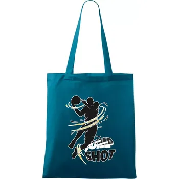 Basketball - jump shot - Taška bavlněná - 42 x 38 cm ( Petrolejová )