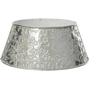 Stojánek na vánoční stromek Kryt na stojan vánočního stromku kovový Ø 72 x 27 cm stříbrný