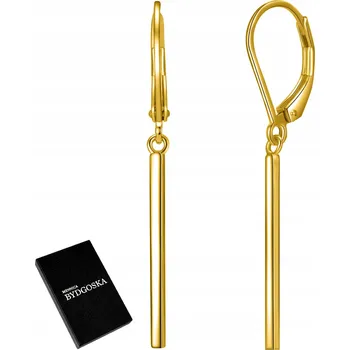Náušnice ZLATÉ NÁUŠNICE POZLACENÉ, ZÁVĚSNÉ, ANGLICKÉ STŘÍBRO 925