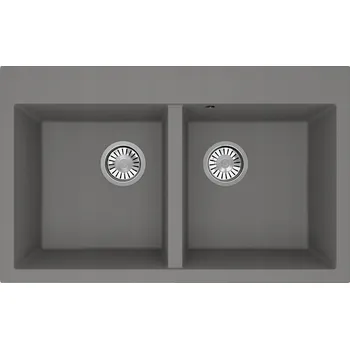 Granitový dřez Dvoukomorový dřez Brenor Martel 2K granit šedý