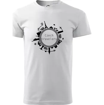 Czech Travelers jednobarevný - Triko extra velké (5-8XL) - 6XL ( Bílá )