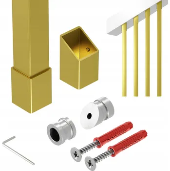 Zábradlí Zábradlí na šikmé schody 32 st. sloupek 25 x 25 mm zlaté 200 cm Paxo