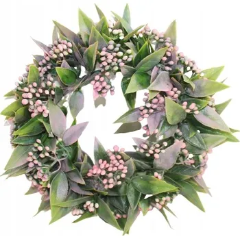 Věnec KVĚTINOVÝ DEKORAČNÍ VĚNEC 24 CM OZDOBA DEKORACE