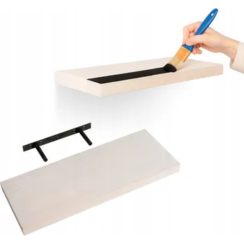 police Nástěnná police dřevěná samonosná 60 cm - Luonto - Paulownia bělená